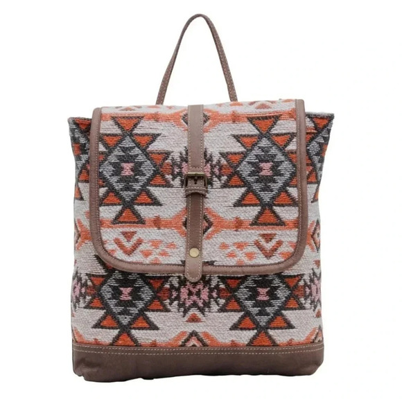 NWT Myra Bag Boho Canvas & Leather Backpack main image 9